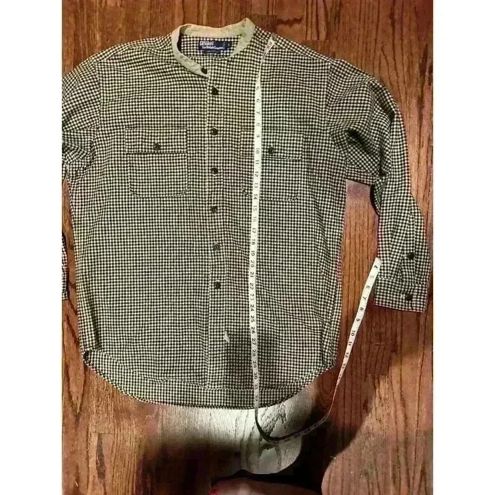 Vintage 1996 Polo Ralph Lauren Shirt Mens L Brown Houndstooth Cabincore